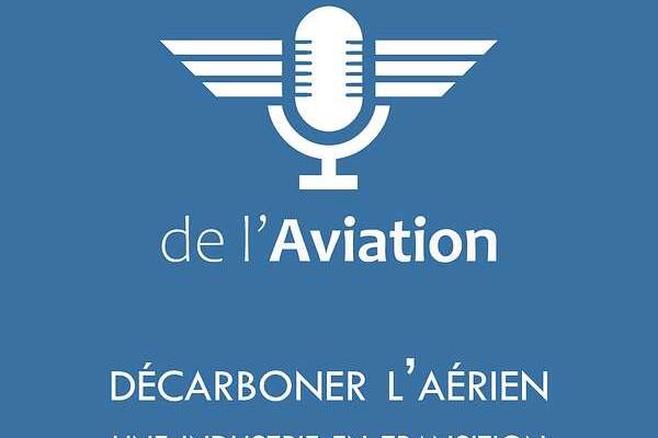 Illustration pour l'épisode sur la décarbonation du transport aérien du podcast industrie aéronautique francophone.